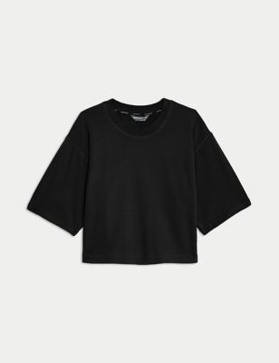 Scoop Neck Relaxed T-Shirt with Cotton