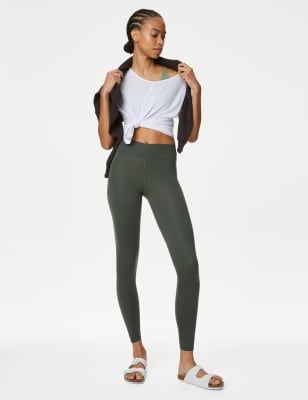 

Womens Goodmove Go Balance Wrap Waist Yoga Leggings - Dark Olive, Dark Olive