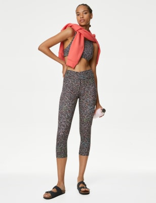 

Womens Goodmove Go Balance - Gemusterte 3/4-Yoga-Leggings - Carbon, Carbon