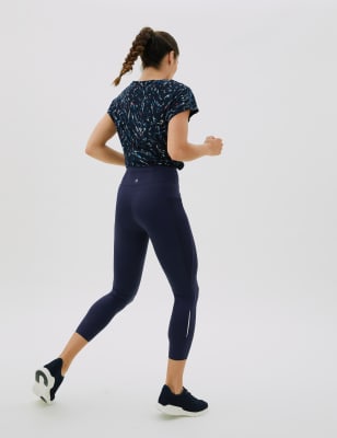 

Womens GOODMOVE Go Train High Waisted 7/8 Gym Leggings - Navy, Navy