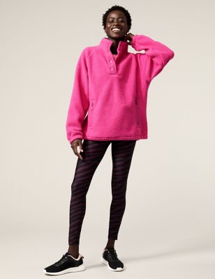 

Womens Goodmove Borg Funnel Neck Fleece Jacket - Bright Pink, Bright Pink