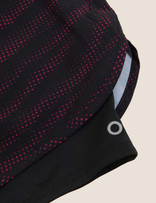 

Goodmove Pantalón corto de running en capas estampado tejidoWomens - Bright Pink Mix, Bright Pink Mix