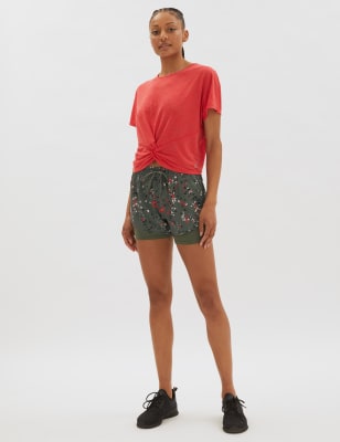 Woven Printed Layered Running Shorts - BH