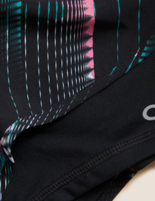 

Womens GOODMOVE Gewebter, mehrlagiger Laufshort mit Muster - Black/Black, Black/Black