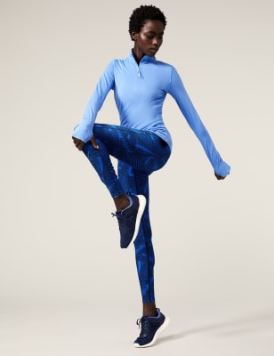 

Womens Goodmove Go Move - Hoch geschnittene Sport-Leggings mit Muster - Sapphire, Sapphire