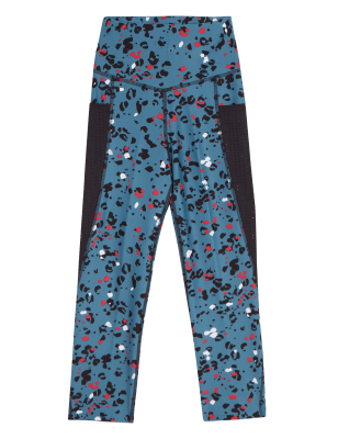 

GOODMOVE Go Train - Leggings de cintura alta estampado para gimnasioWomens - Winter Turq, Winter Turq