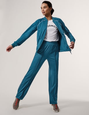

Womens GOODMOVE Side Stripe Straight Leg Track Pant - Dark Kingfisher, Dark Kingfisher