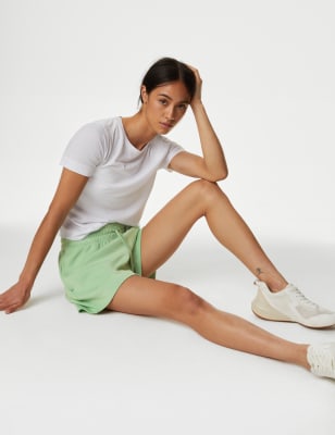 

Womens Goodmove Relaxed High Waisted Shorts - Pale Leaf, Pale Leaf
