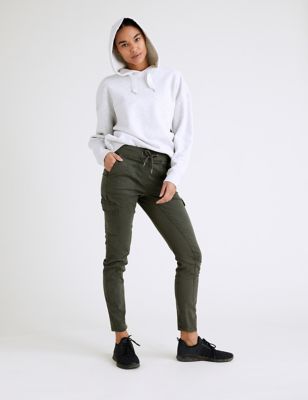 Cotton Rich Skinny Ankle Grazer Trousers - NO