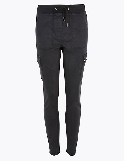 Cotton Rich Skinny Ankle Grazer Trousers
