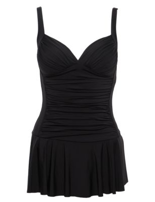 Tummy Control Ruched Skirted Swimsuit | M&S Collection | M&S