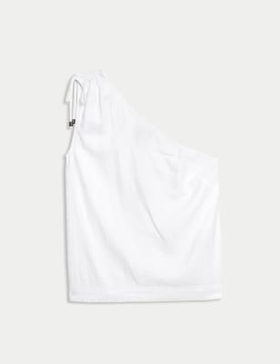 Linen Rich One Shoulder Top | M&S Collection | M&S