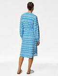 Linen Rich Printed Midi Shirt Dress