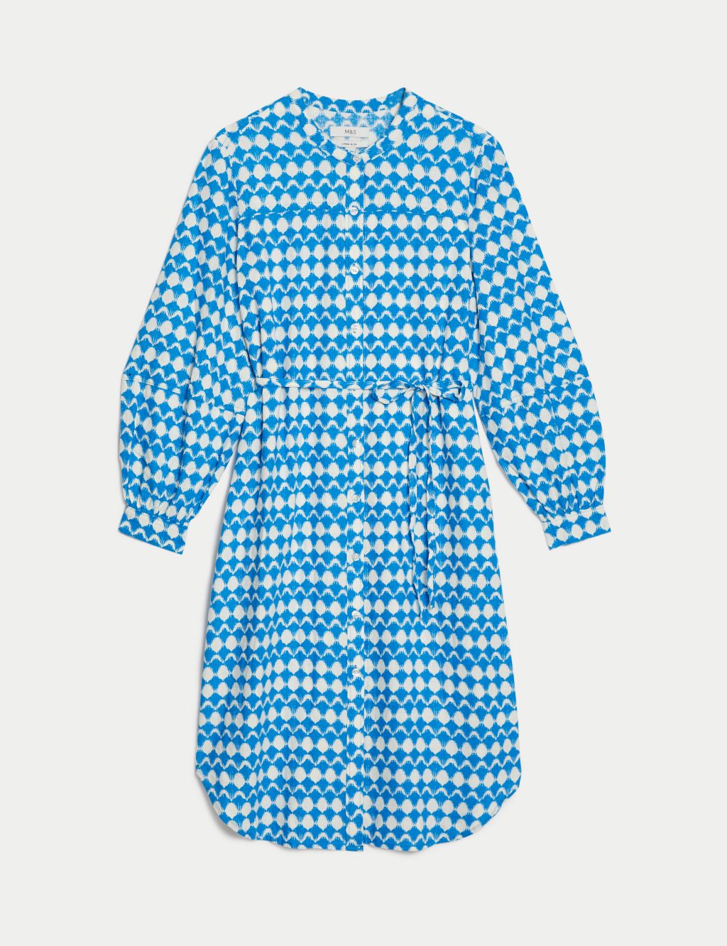 Linen Rich Printed Midi Shirt Dress image 2