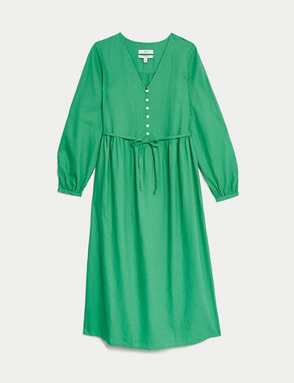 Linen Dress Green