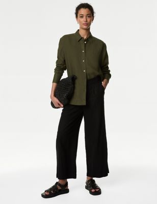 Pure Linen Relaxed Collared Shirt - JE