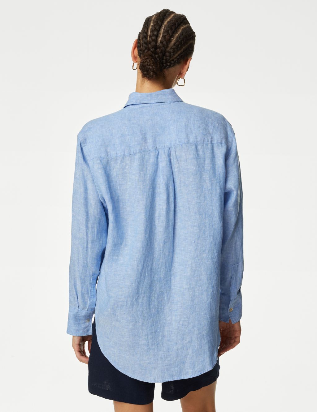 Pure Linen Striped Collared Relaxed Shirt image 5