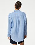 Camisa informal 100% lino con cuello