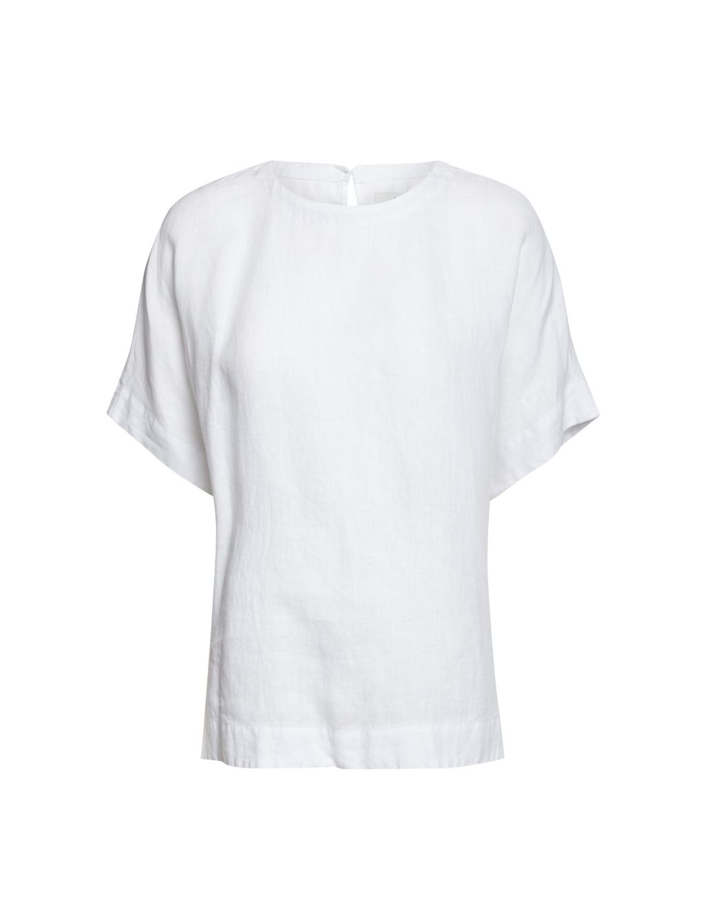 Pure Linen Round Neck Relaxed Blouse image 2