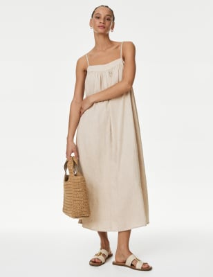 Linen Rich Cami Midi Dress - LT