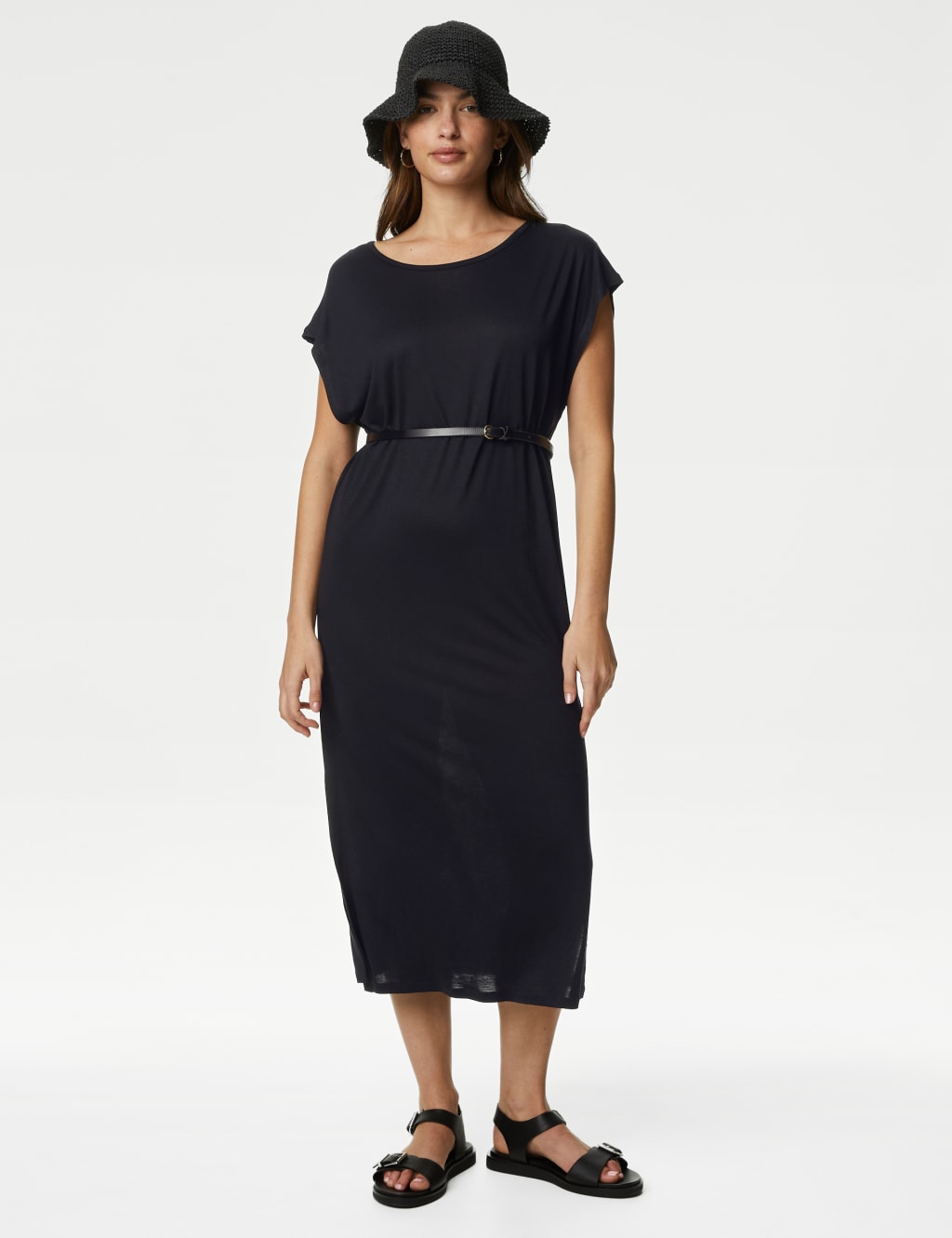 Jersey High Neck Midi T-Shirt Dress image 3