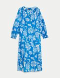Pure Cotton V-Neck Midaxi Kaftan Beach Dress