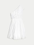 Pure Cotton One Shoulder Mini Beach Dress