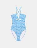 Printed Cut Out Halterneck Swimsuit