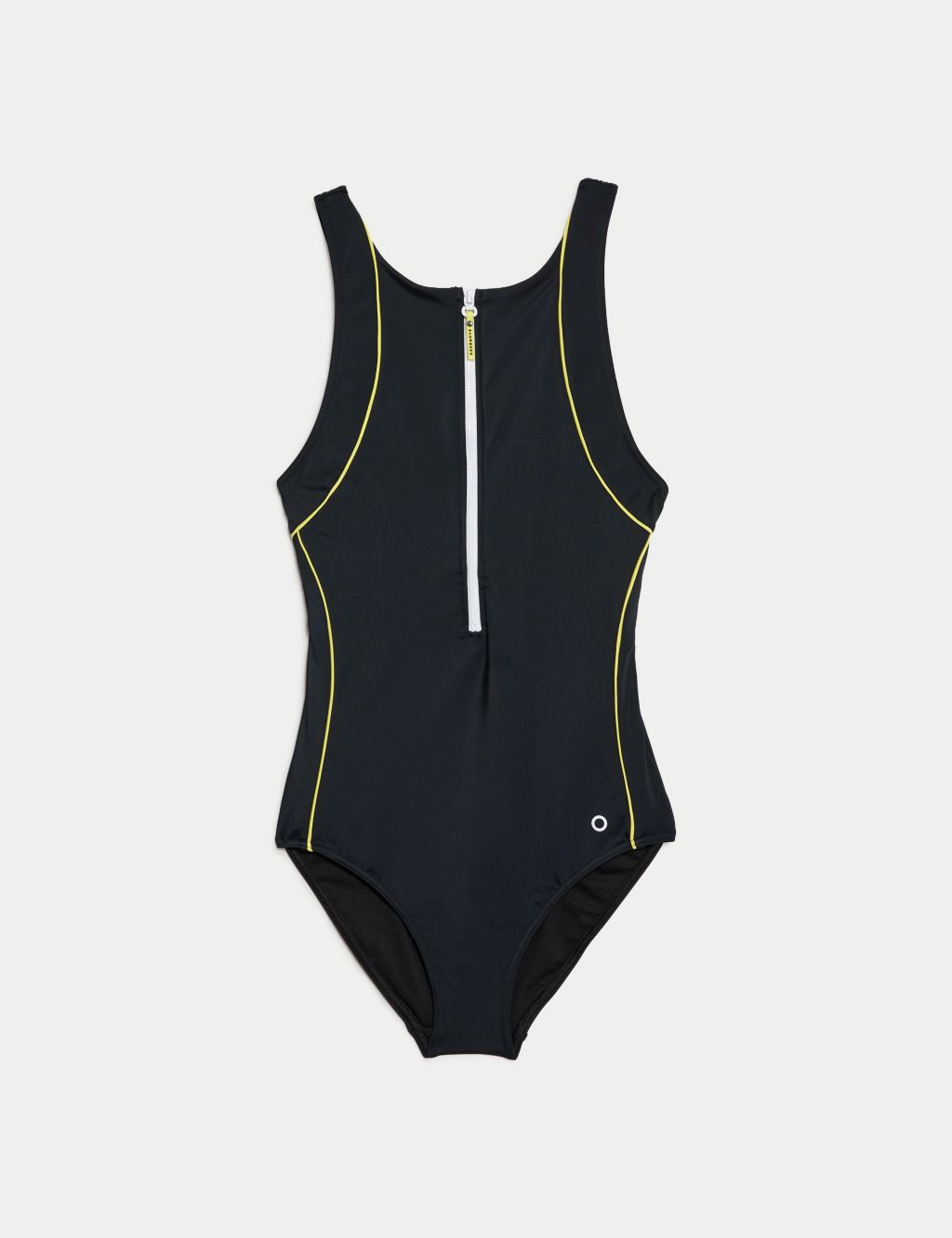 Padded Panelled Zip Detail Sports Swimsuit image 2