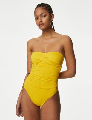 

Womens M&S Collection Tummy Control Bandeau Swimsuit - Sunshine, Sunshine