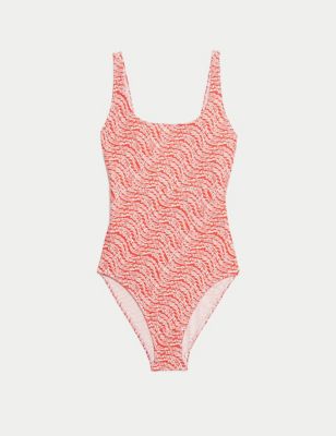 Printed Scoop Neck Swimsuit