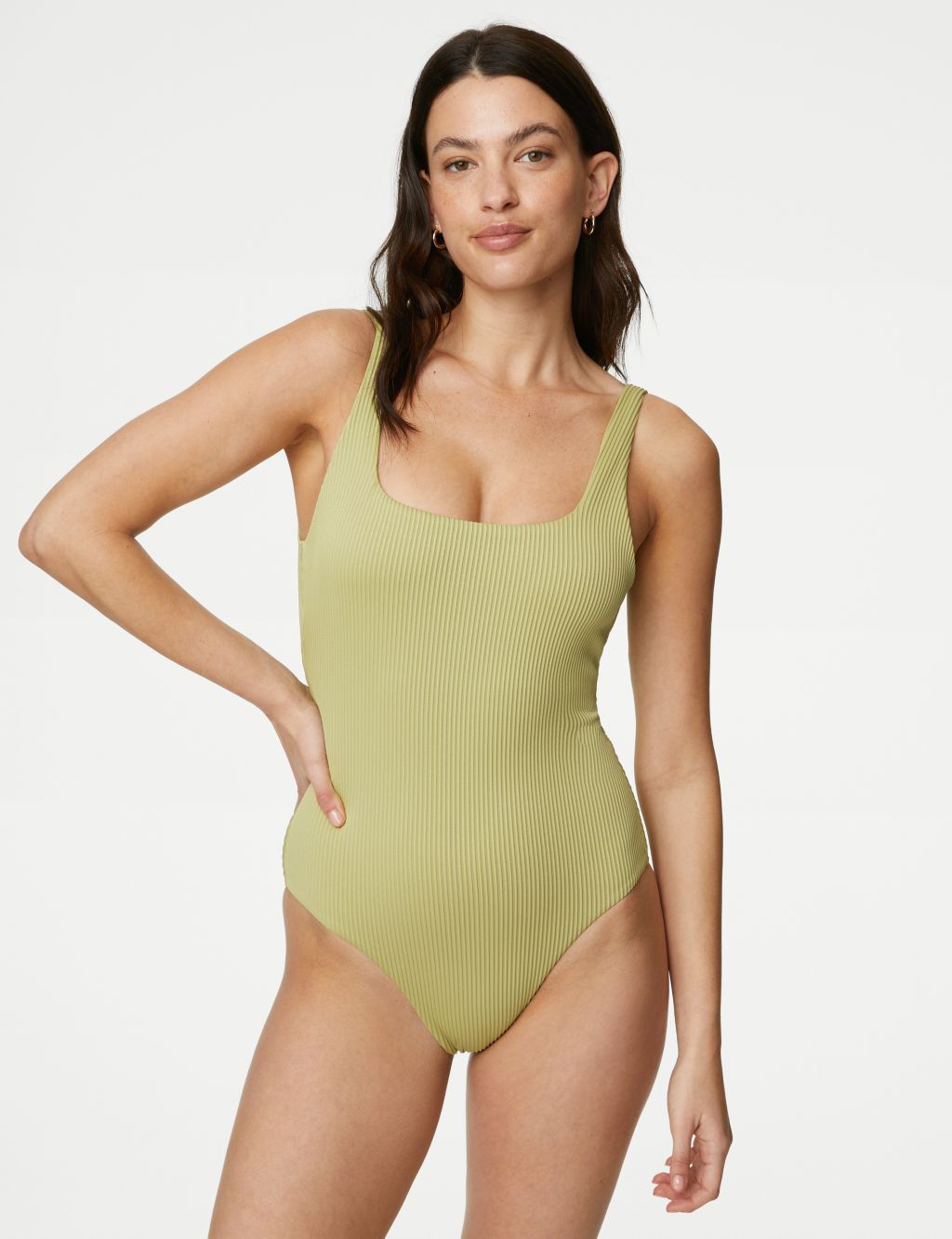 Textured Scoop Neck Swimsuit