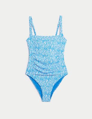 Tummy Control Printed Bandeau Swimsuit, M&S Collection