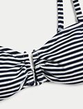 Striped Padded U-Wire Bandeau Bikini Top
