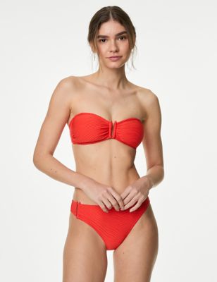 Textured Bandeau Bikini Top - NO