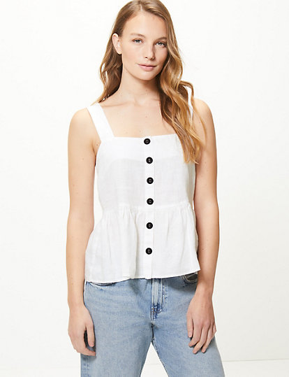 Pure Linen Camisole Top