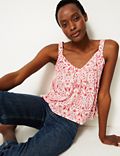 Linen Rich Printed Camisole Top
