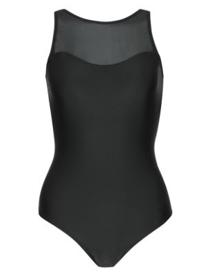 Mesh Panelled Sports Swimsuit with Chlorine Resistant | M&S Collection ...