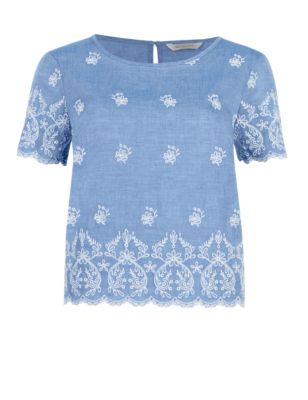 Pure Cotton Broderie Beach Top | M&S Collection | M&S