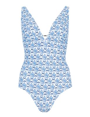 Secret Slimming™ Woodblock Print Swimsuit | M&S Collection | M&S