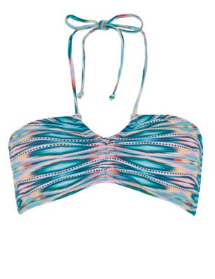Ikat Print Halterneck Bikini Top | M&S Collection | M&S