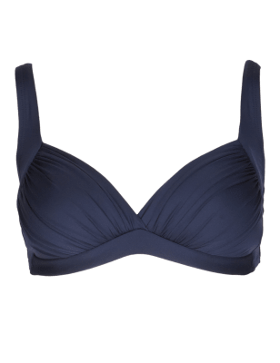 Ruched Plunge Bikini Top | M&S Collection | M&S