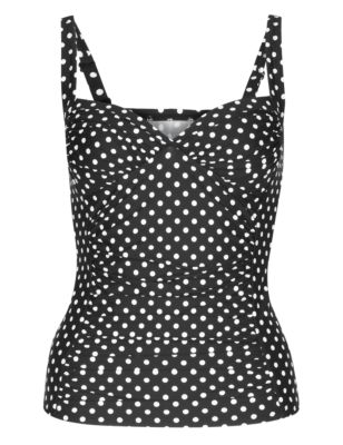 Ruched Spotted Tankini Top | M&S Collection | M&S
