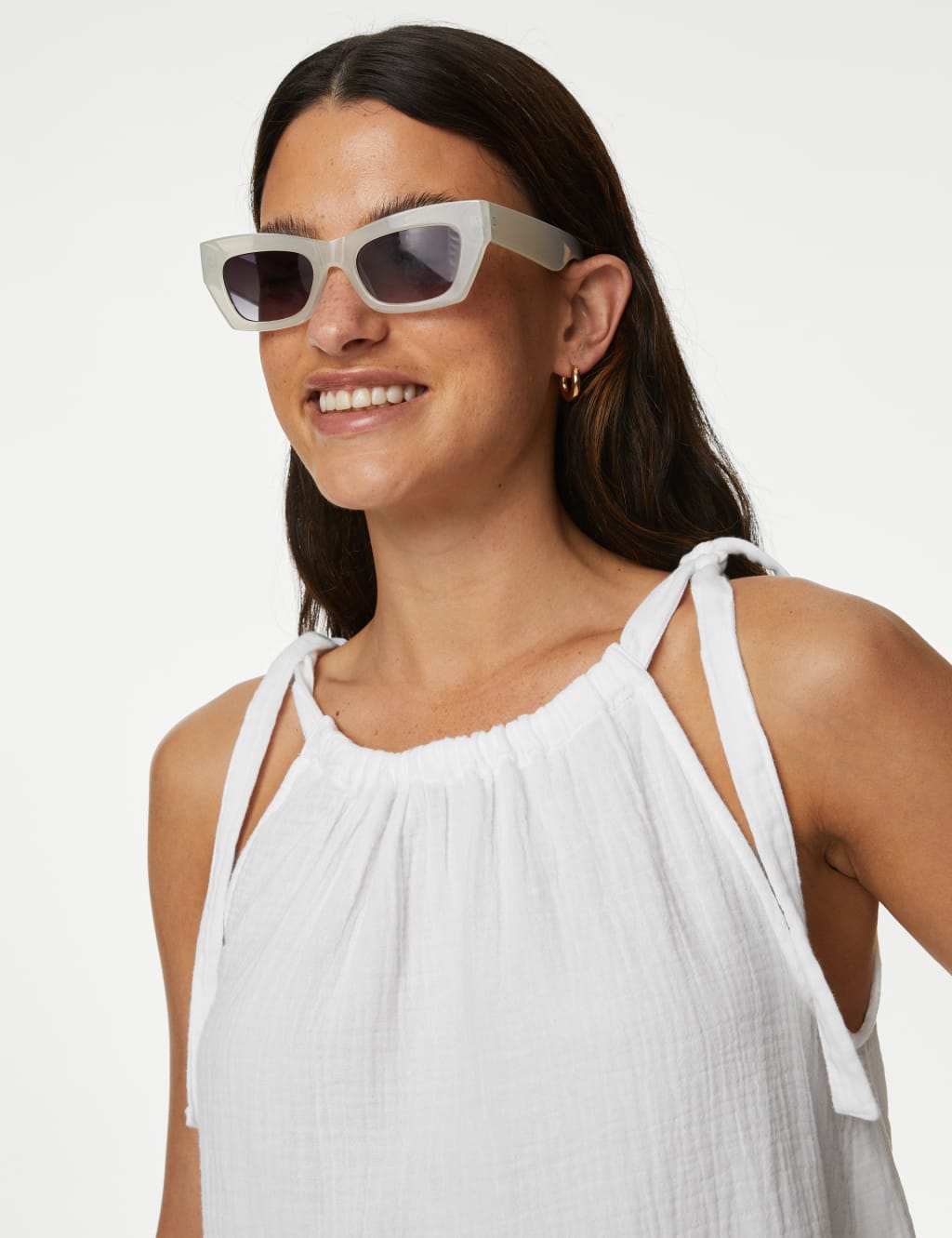 Linen Rich High Neck Cami Top image 2