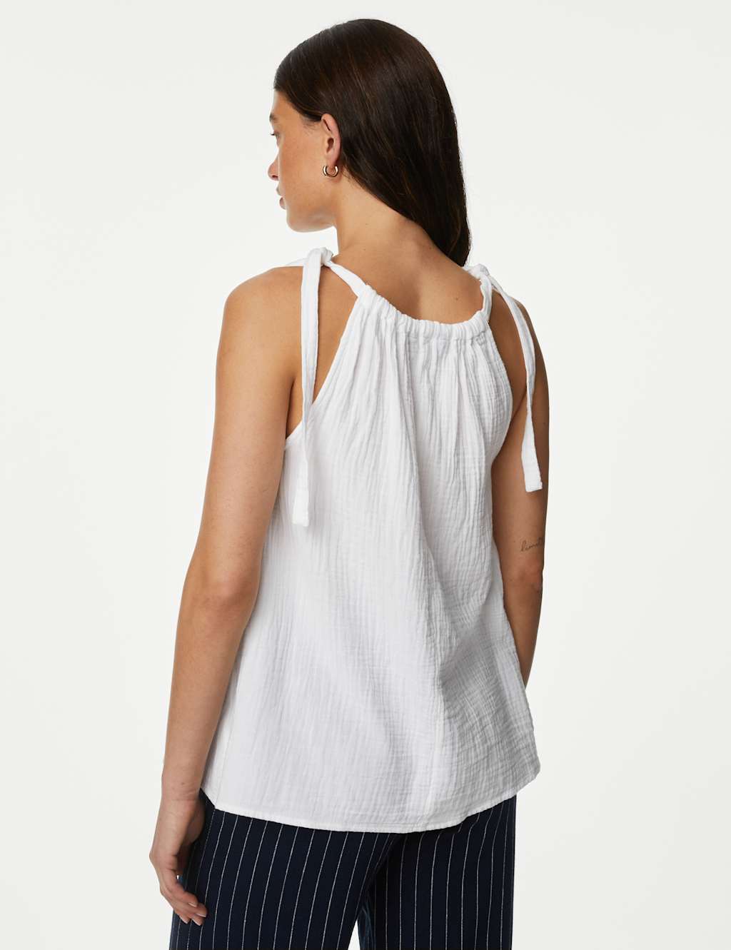 Linen Rich High Neck Cami Top image 4