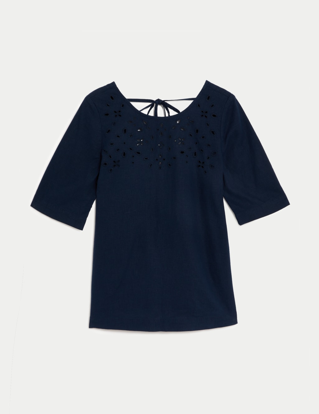 Linen Rich Cutwork Detail Blouse image 2