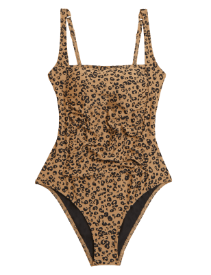 

Womens M&S Collection Tummy Control Animal Print Padded Swimsuit - Brown Mix, Brown Mix