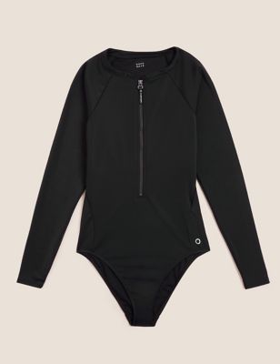 M&S Goodmove Womens Padded Zip Up Long Sleeve Swimsuit