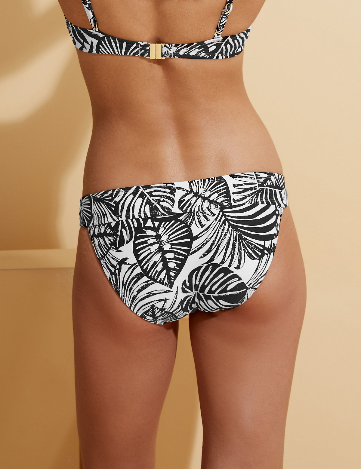 Monochrome Print Tanga Bikini Bottoms