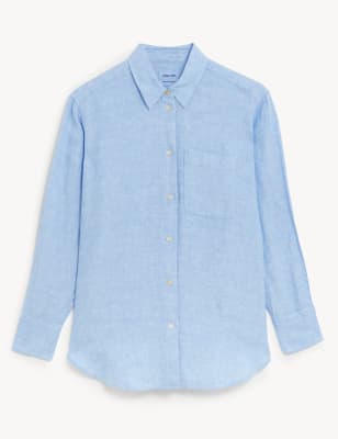 Pure Linen Collared Relaxed Shirt - CA